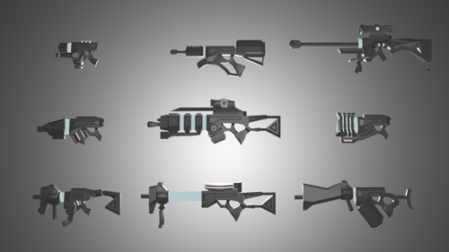 Sci-fi - Low Poly - Guns preview image